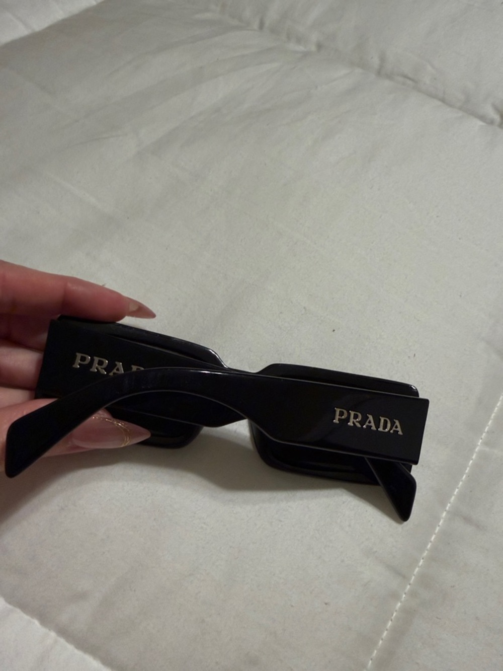 Prada Black Rectangular Sunglasses - Picture 4 of 10